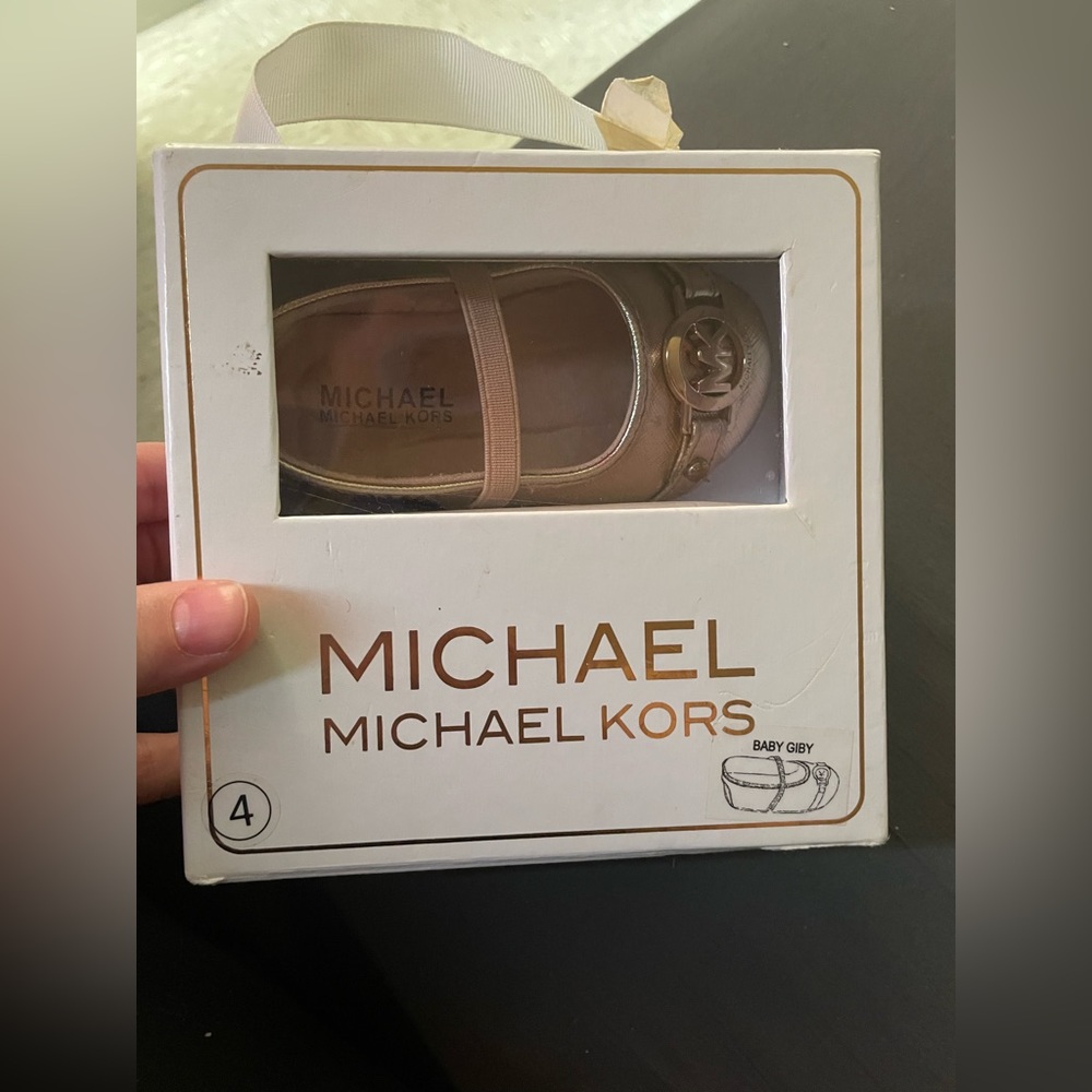 Micheal Khors baby girl size 4 ballet shoes… Rose Gold